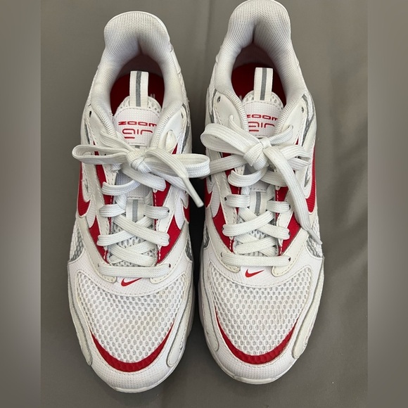 Nike Zoom Air Fire White/University Red Sneakers 9 - Picture 7 of 11